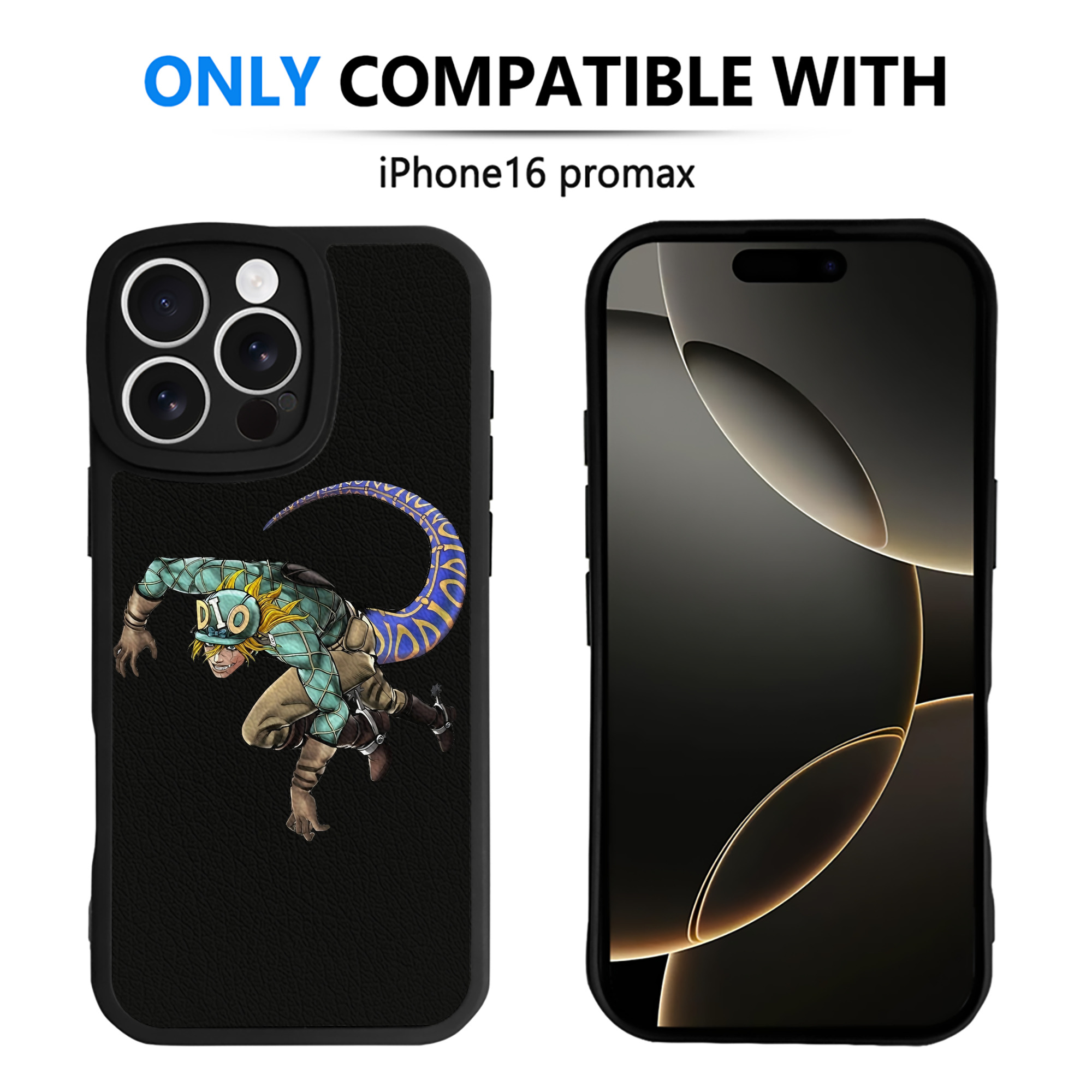 （画像用） ジョジョの奇妙な冒険 ディオ?ブランドー JoJo's Bizarre Adventure Dio Brando 【iPhone 16シリーズ対応】シリコンスマホケース（レザー調） 材質：シリコン